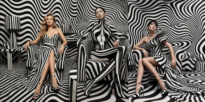 Zebra Illusion Fashion Portraits generated by undefined