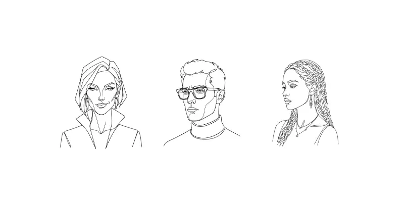 Modern Line Art Face Portraits generated by undefined