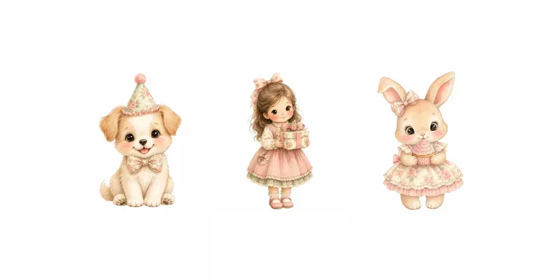 Pastel Birthday Clipart Generator