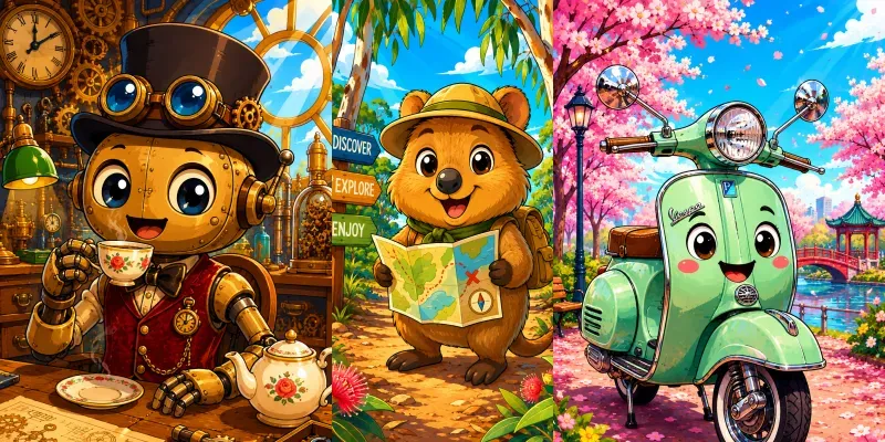 Vibrant Summer Cartoon Character Art generated by undefined
