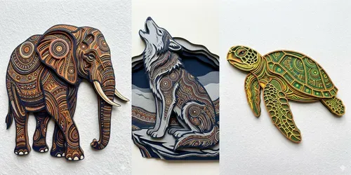 3D Layered Dot Art Paper Sculptures generated by gemini-image