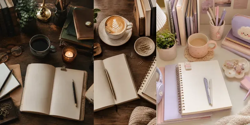 Aesthetic Study Desk Scenes generated by undefined