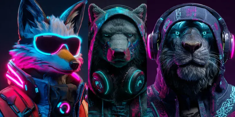 3D Cyberpunk Gaming Avatar Mascot Logos generated by undefined