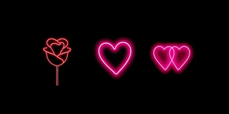 Neon Valentine Symbols generated by undefined
