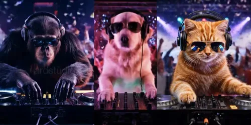 Animal Dj Party generated by veo