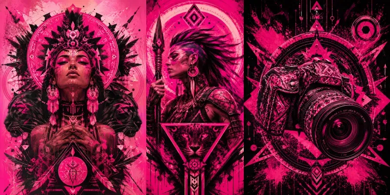Tribal Boldpink Illustrations generated by undefined