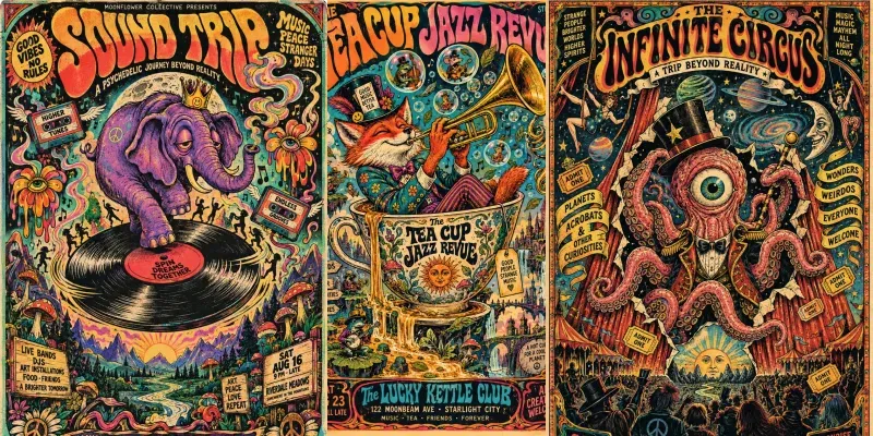 Psychedelic Underground Posters generated by undefined