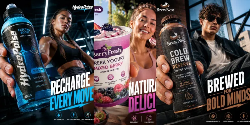 Premium Lifestyle Product Campaign Posters generated by undefined