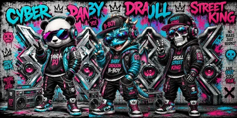 Street Kid Graffiti Tshirts generated by undefined