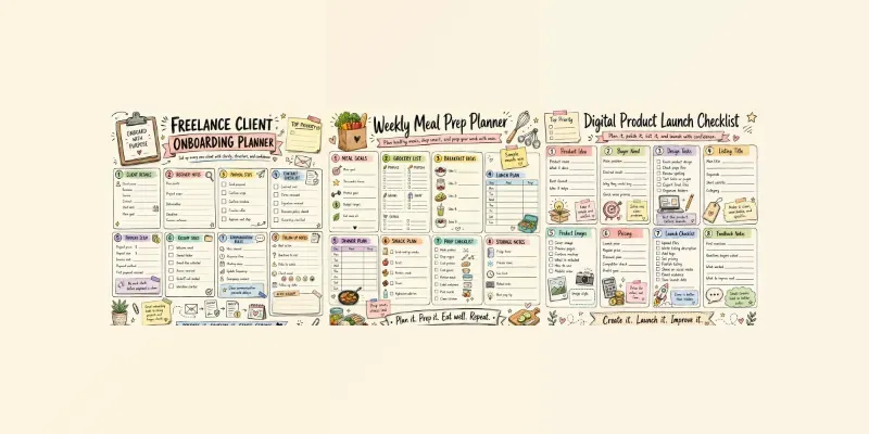 Hand Drawn Planner Worksheets generated by undefined