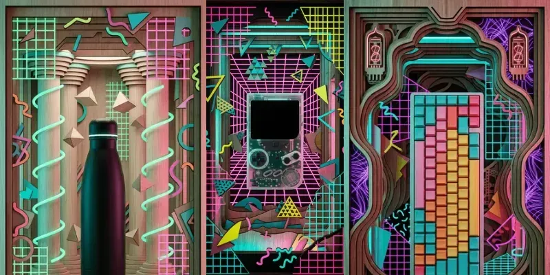 Electric 80s Memphis Wood Nooks generated by undefined