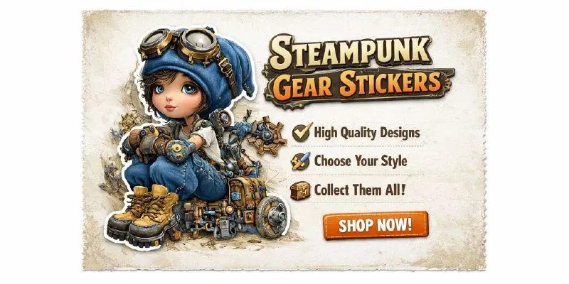 Steampunk Gearsmith Stamp Stickers generated by undefined