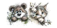 Spring Peeking Animal Clipart Collections midjourney prompt mini thumbnail