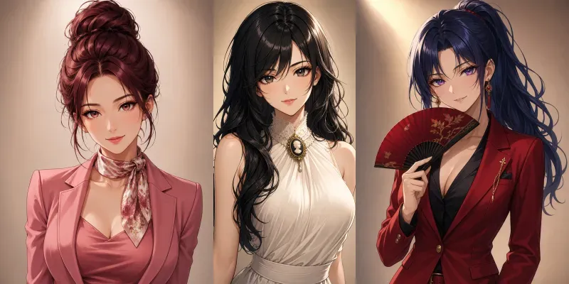 Anime Girl Signature Portraits generated by undefined