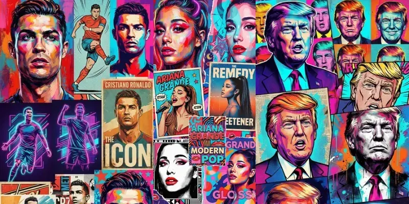 Pop Celebrity Collage Posters generated by undefined