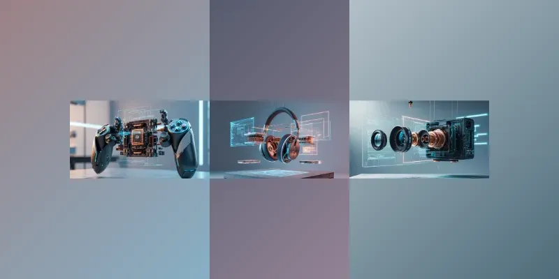 3D Exploded View Tech Gadgets generated by undefined