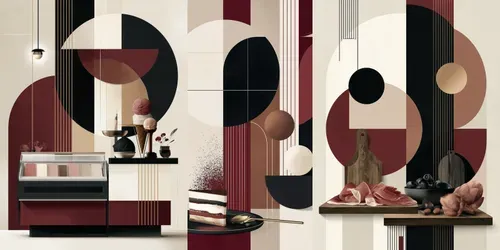 Modern Abstract Italian Bistro Wall Art generated by midjourney