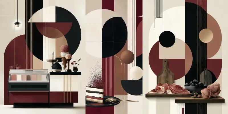 Modern Abstract Italian Bistro Wall Art generated by undefined