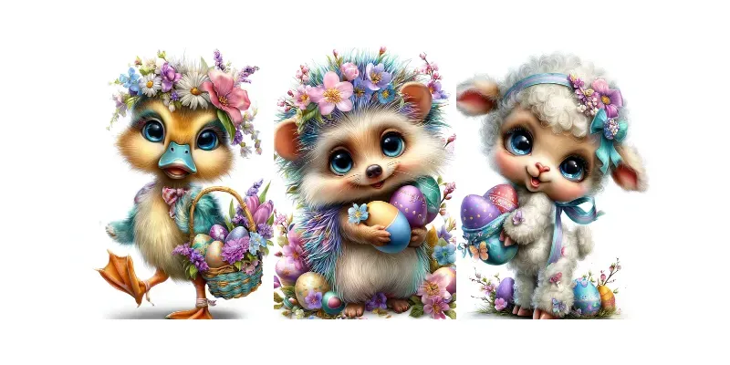 Cute Easter Characters generated by undefined