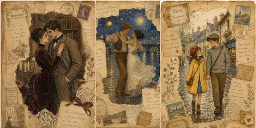 Romantic Couple Vintage Journal Pages generated by chatgpt-image