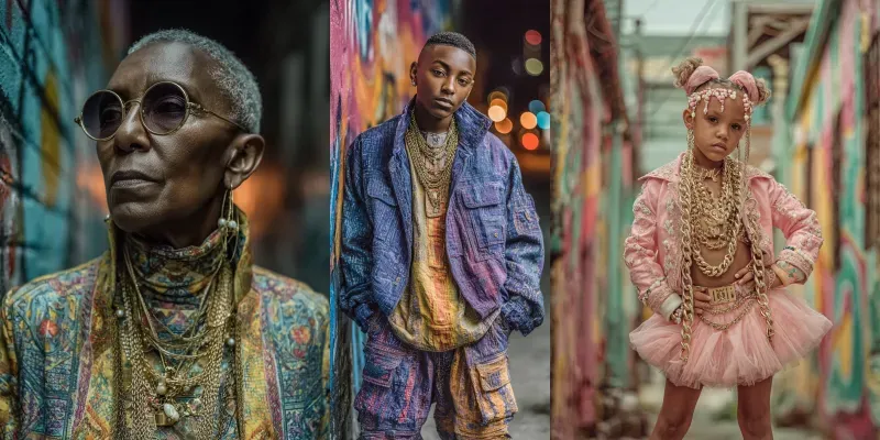 Bold Hip Hop Fashion Shots generated by undefined