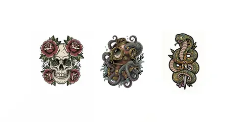 Bold Neotraditional Tattoo Designs generated by gemini-image