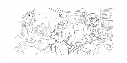 Fantasy Creatures Coloring Books generated by chatgpt-image