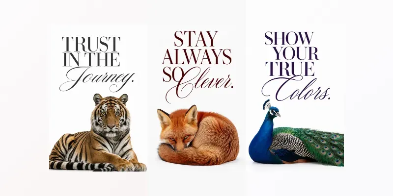 Minimalist Animal Typography Posters generated by undefined