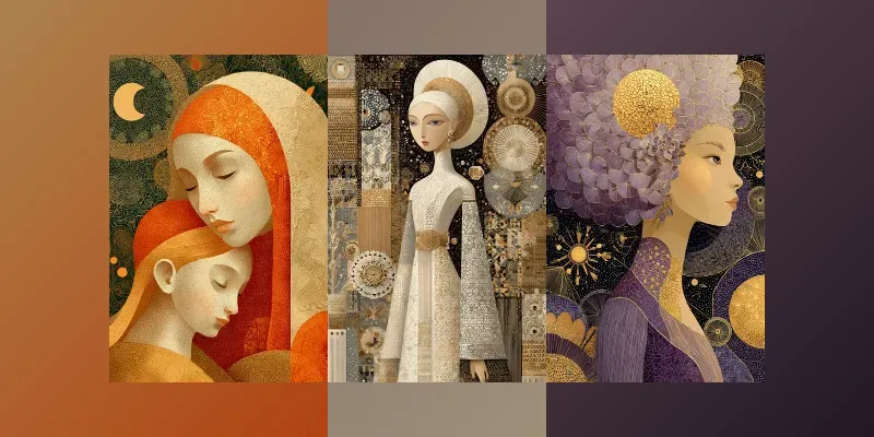 Klimt Inspired Gold Art Designs generated by undefined