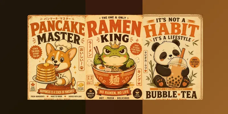 Kawaii Vintage Animal Posters generated by undefined
