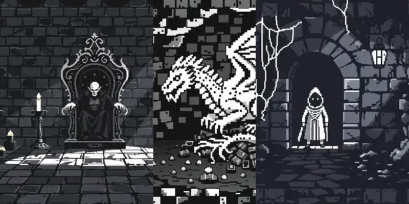Dark Fantasy Pixel Art Retro Gaming generated by undefined