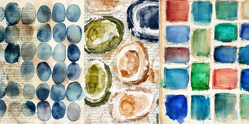 Watercolor Swatchbook Junk Journal Pages generated by undefined