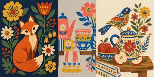 Retro Folk Storybook Papercut Art generated by chatgpt-image