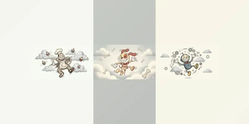 1930s Rubber Hose Retro Mascot Posters generated by undefined