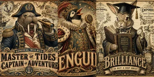 Vintage Character Posters generated by chatgpt-image