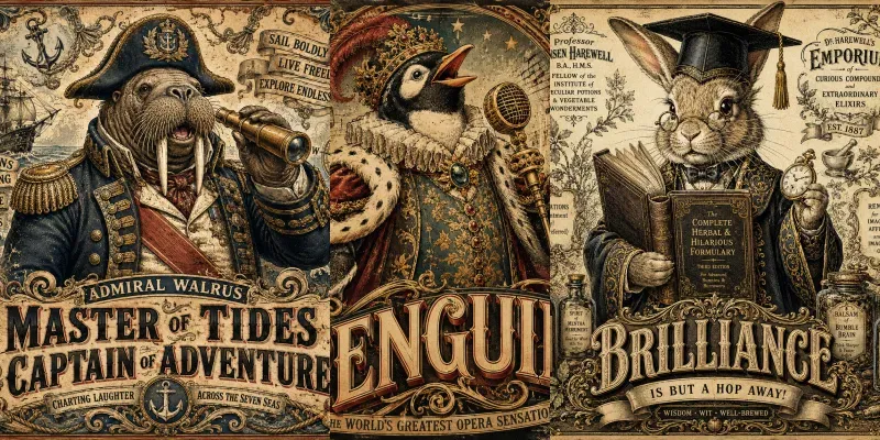 Vintage Character Posters generated by undefined