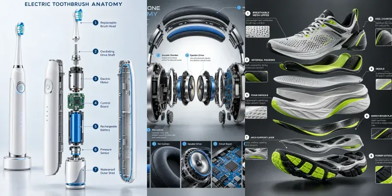 3D Product Anatomy Infographics