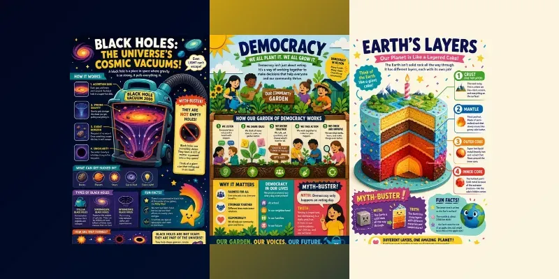 Educational Kids Infographic World Posters generated by undefined