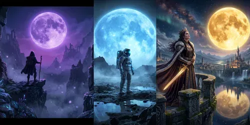 Cinematic Giant Moon Portraits generated by imagen