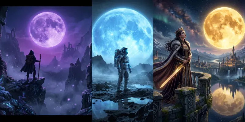 Cinematic Giant Moon Portraits generated by undefined