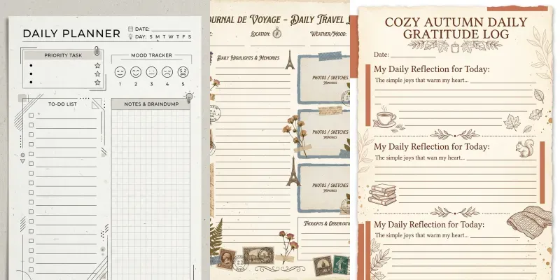 Printable Journal Page Generator generated by undefined