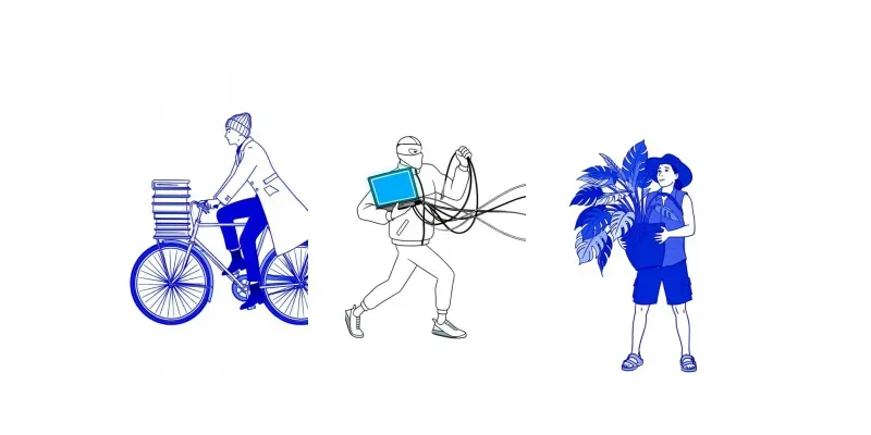 Cobalt Blue 2D Line Art Sets generated by undefined