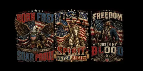 Vintage Patriotic Usa Freedom Tees generated by chatgpt-image