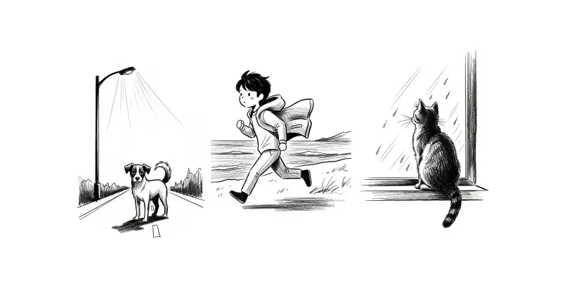 Expressive Minimal Charcoal Scenes generated by undefined