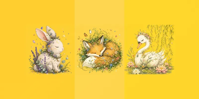 Whimsical Nature Dream Portraits generated by undefined