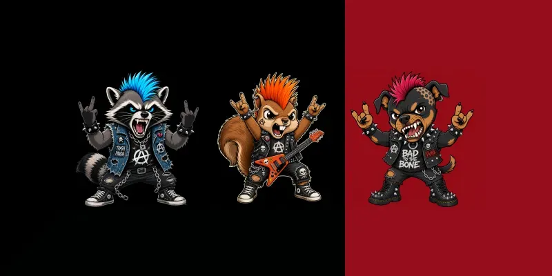 Punk Animal Cartoon Packs generated by undefined
