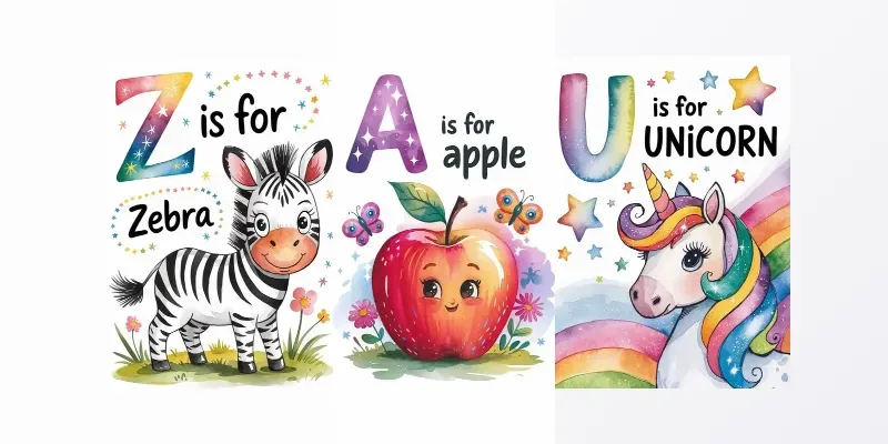 Cute Alphabet Flashcards For Toddlers generated by undefined