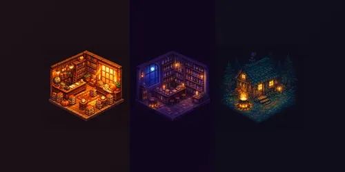 Cozy Pixel Art Dioramas Any Settings generated by chatgpt-image