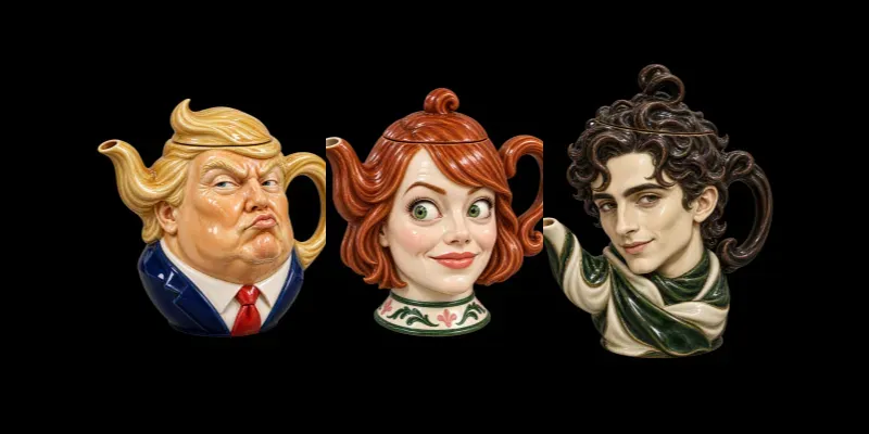 Celebrity Caricature 3D Ceramic Teapots