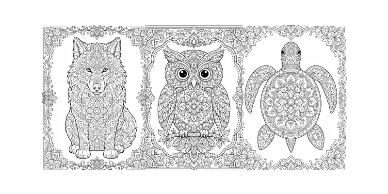Animal Mandala Coloring Pages generated by undefined